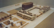 Imagem 43 :      maqueta de trabalho  :  Multiusos existente   +   Proposta de Praça   +   Biblioteca Municipal   +   Museu da Cidade